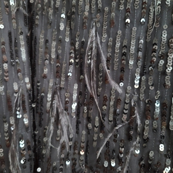 New Noir Black Sequin and Feather Tank Top 3X - Picture 3 of 5